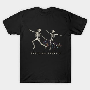 Skeleton Shuffle - Dancing Skeletons Halloween Design T-Shirt